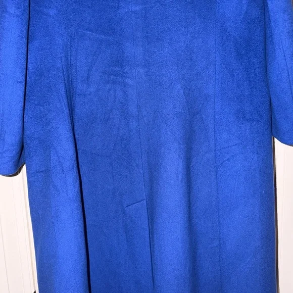💎 VINTAGE Christian Dior Boutique Royal Blue Wool Long Coat- Size 14 - Picture 10 of 16
